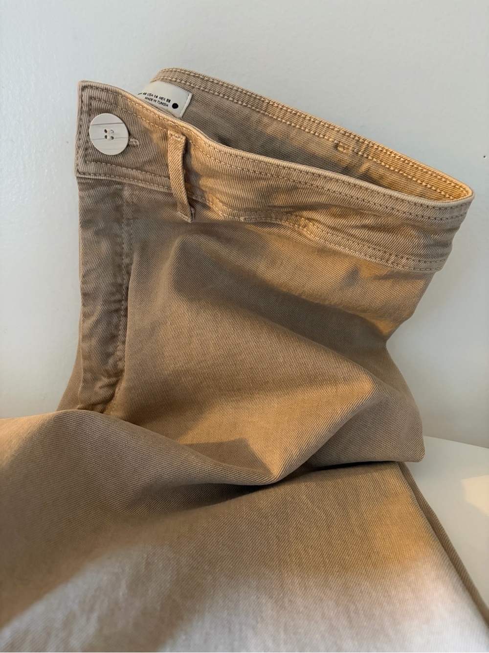 Zara Wide-Leg Chinos in Light Beige